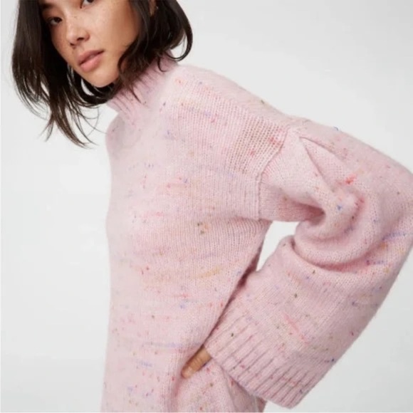 Club Monaco Ocalla Pink Knit Bell Sleeve Sweater Alpaca Wool Blend Size Small - Picture 3 of 13